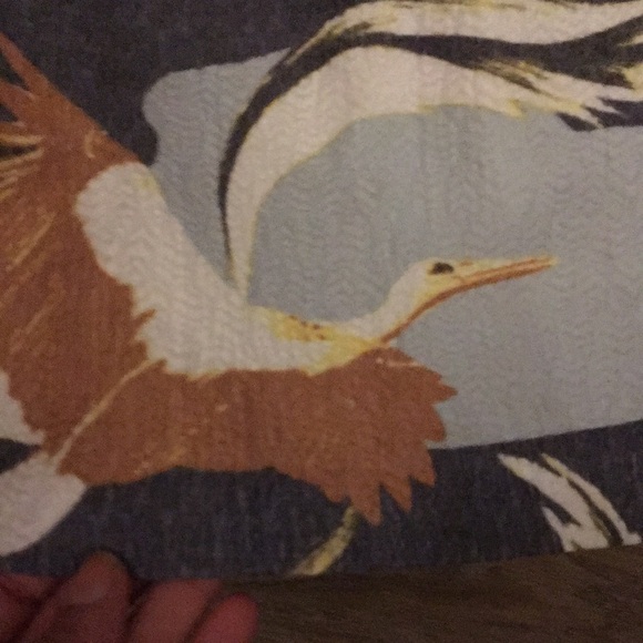 H & M LIMITED COLLECTION EUC TEXTURED CRANE PRINT SHIFT SHIRT SIZE 14 - Picture 2 of 9